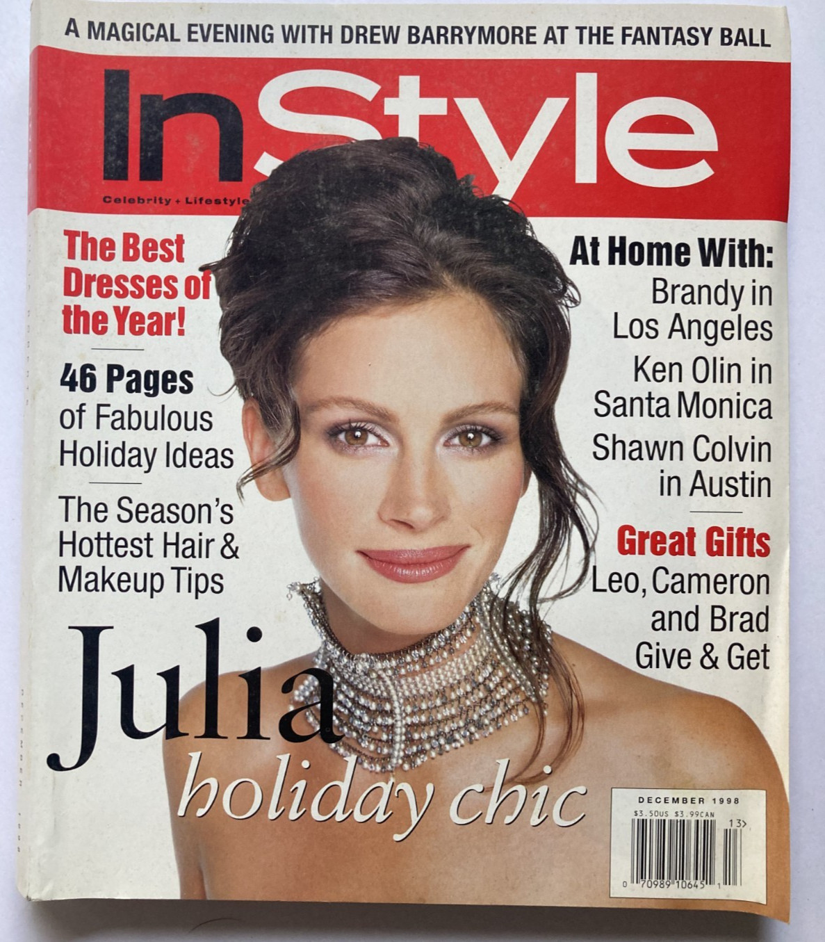 JULIA ROBERTS December 1998 IN STYLE Magazine DREW BARRYMORE / BRANDY / KEN OLIN