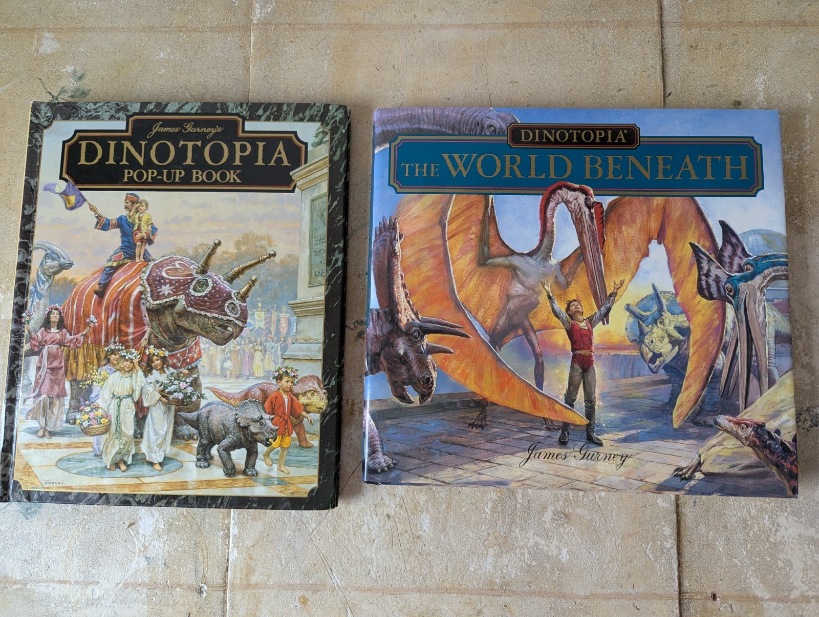 Dinotopia Lot James Gurney Pop-up & The World Beneath 1993/95 1st Edition, As Is