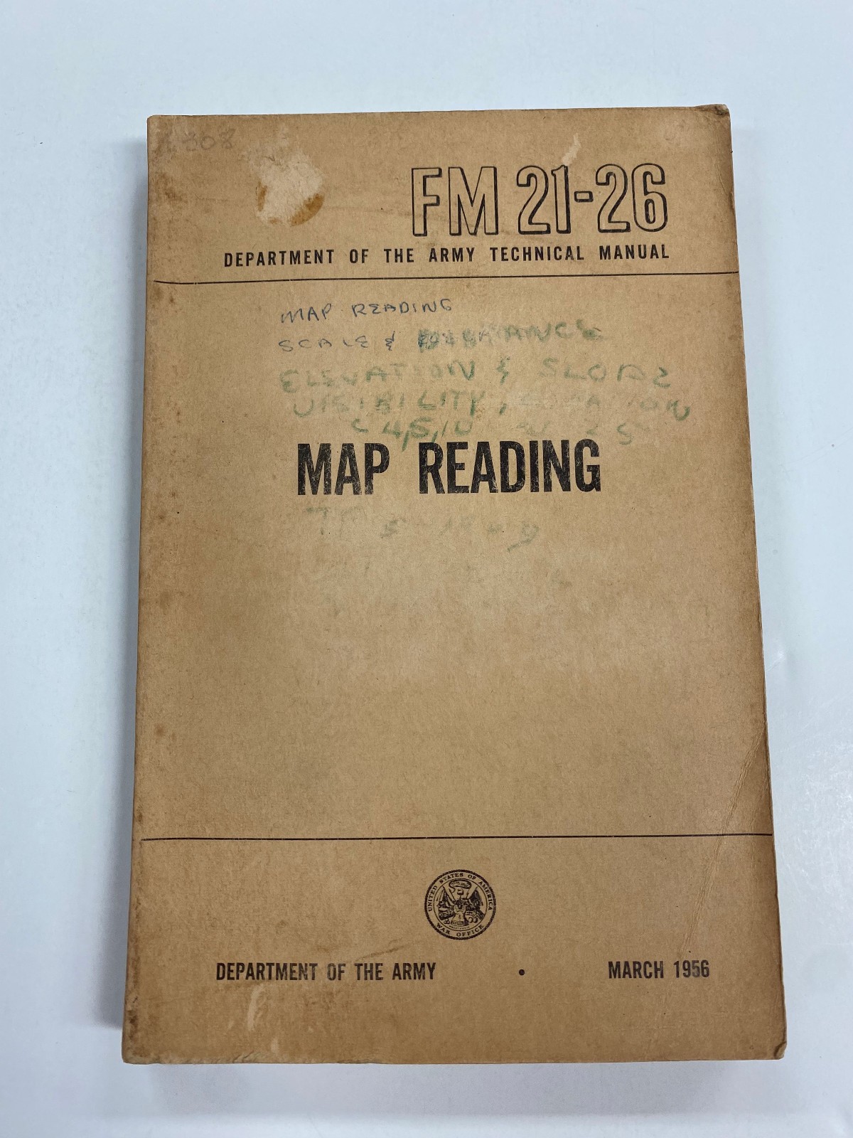 K6) United States US Army Map Reading Topography 1956 PB Korean War
