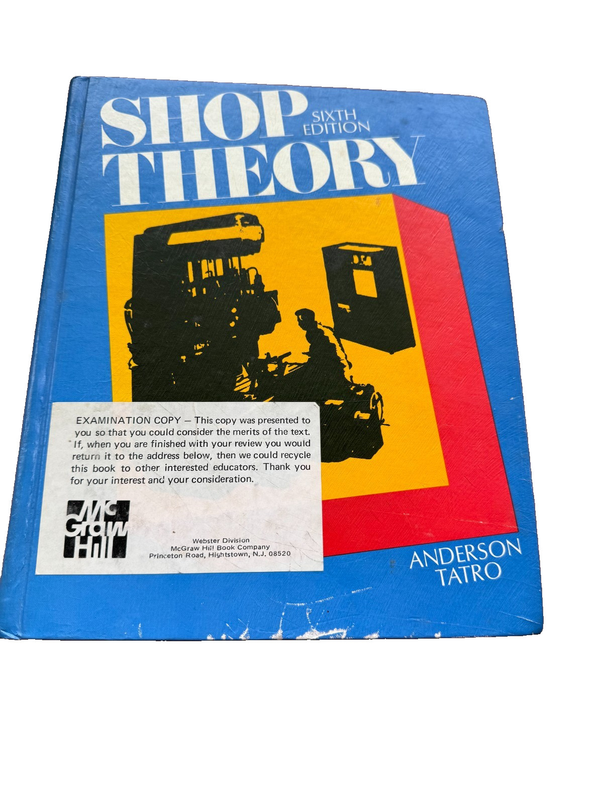 Shop Theory 6th Edition by Anderson Tatro 1974 Hardback Examination Copy Book