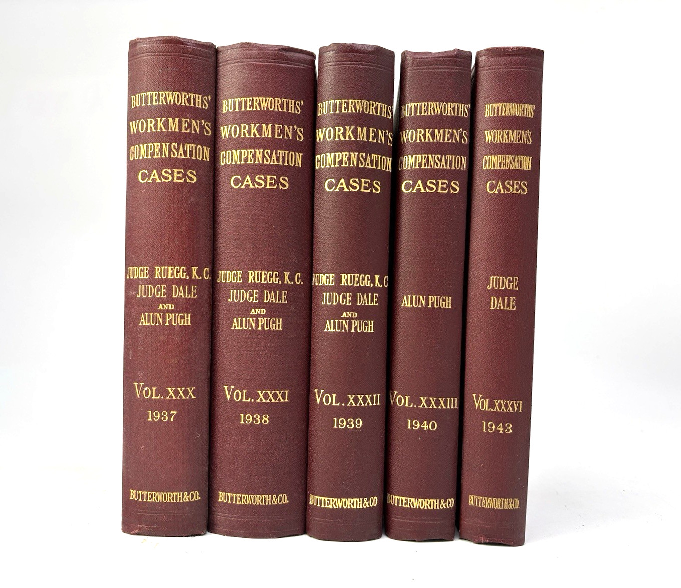 Decorative Collection of Old Law Books. 17.5cm Shelf Space.