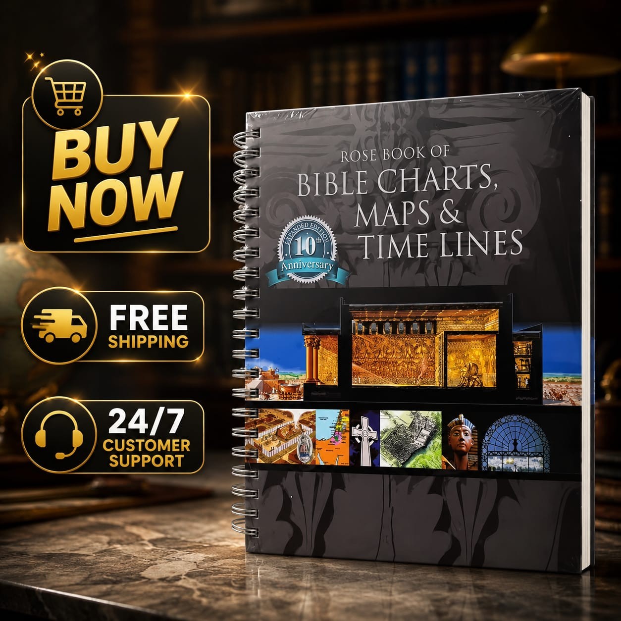 Rose Book of Bible Charts Maps & Time Lines Spiral Bound Study Reference