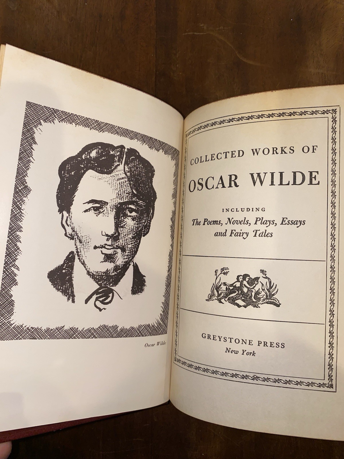 Vintage Oscar Wilde Collected Works Red Leather Library Edition Book HC