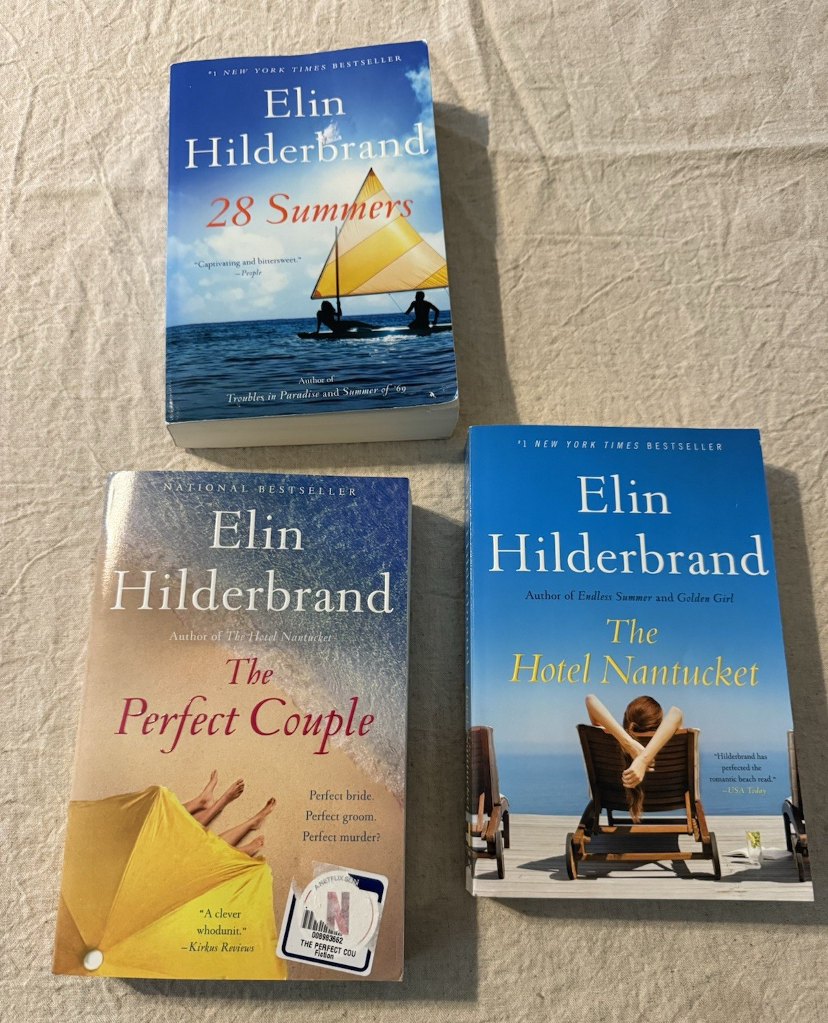 Elin Hilderbrand Paperback Books (3) – 28 Summers, Perfect Couple, Hotel