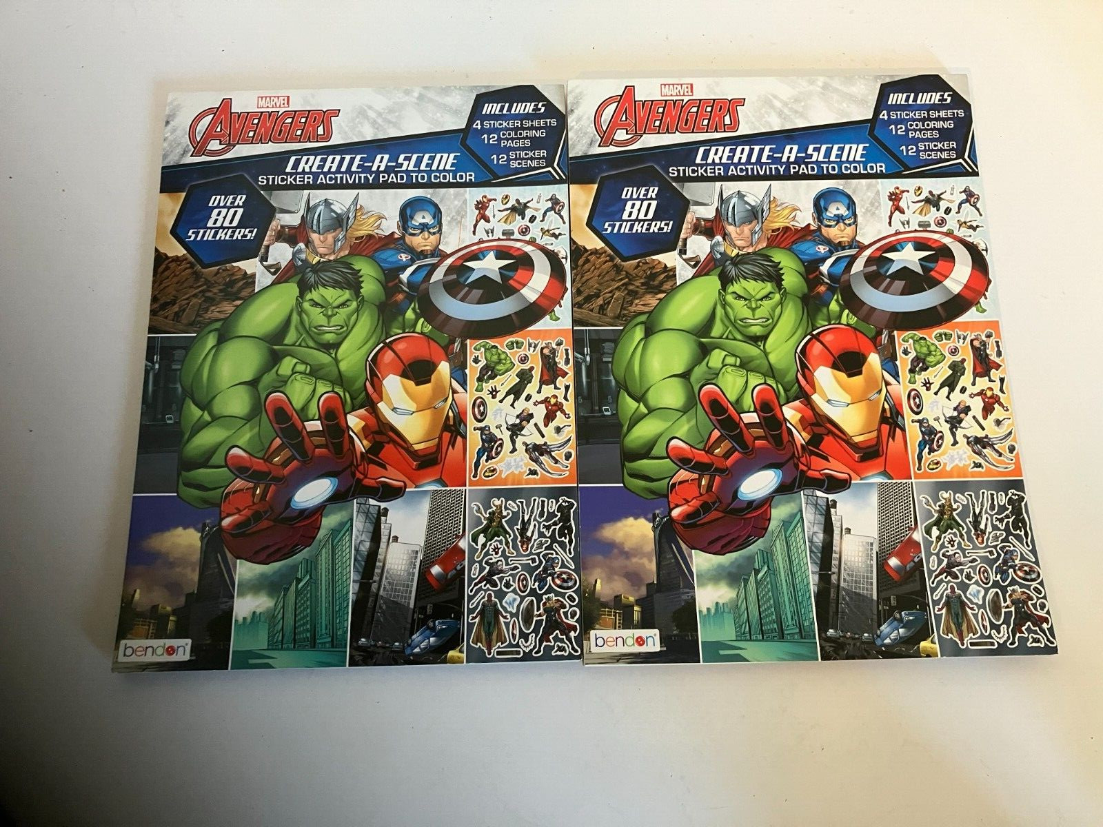 Marvel Avengers Create-a-Scene Sticker Activity Pad X2 Great Stocking Stuffers!
