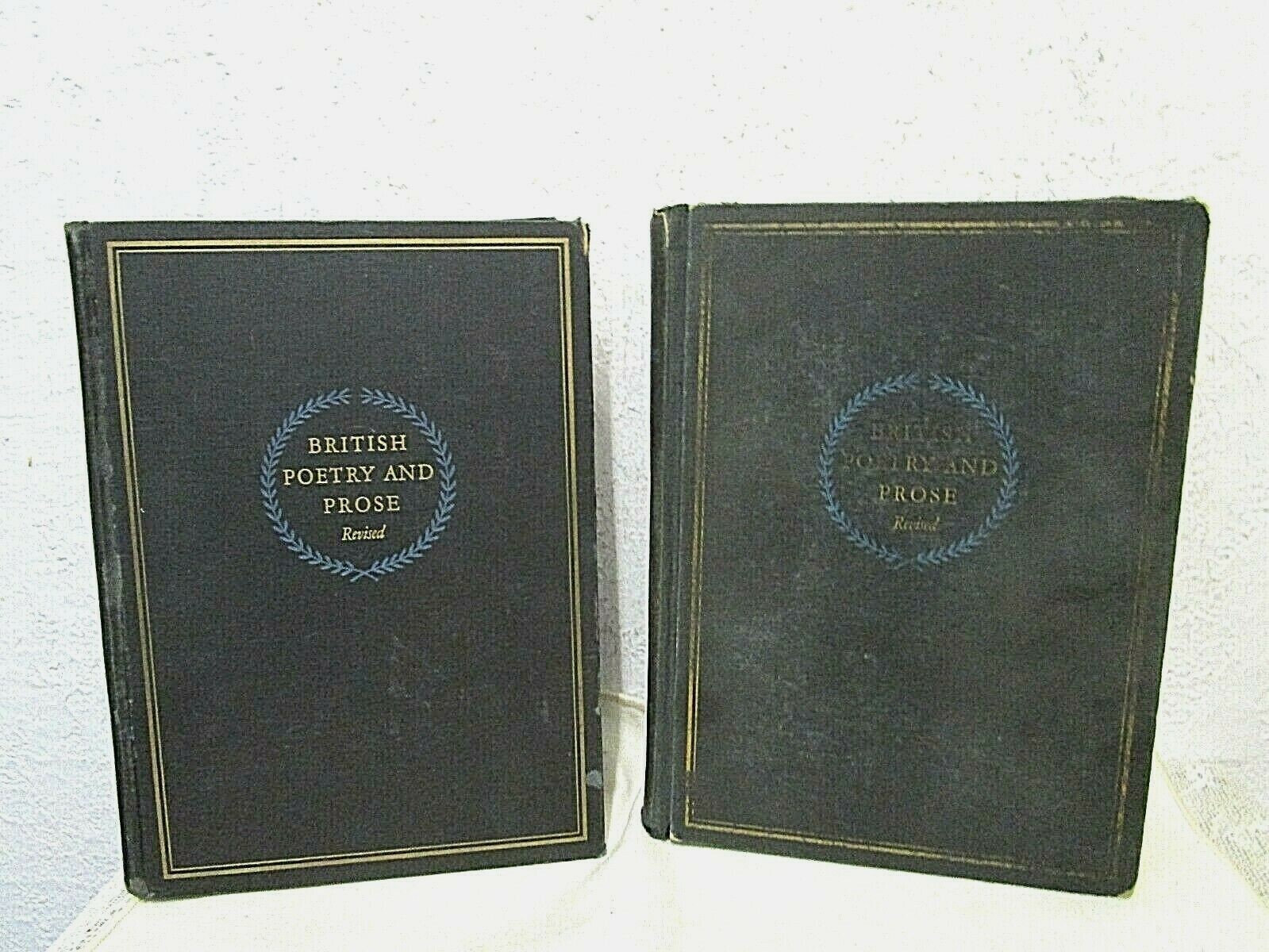 1938 BRITISH POETRY & PROSE * REVISED VOLs 1 & 2 BOOKS * HOUGHTON & MIFFLIN