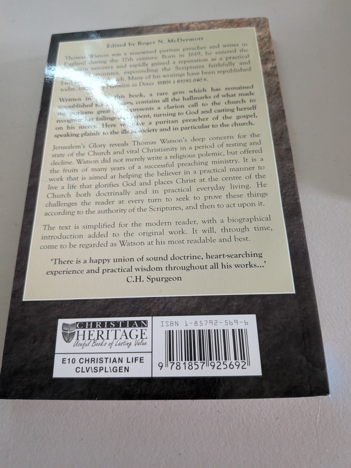 Jerusalem’s Glory: A Puritan’s View…., Thomas Watson, PB, Like New