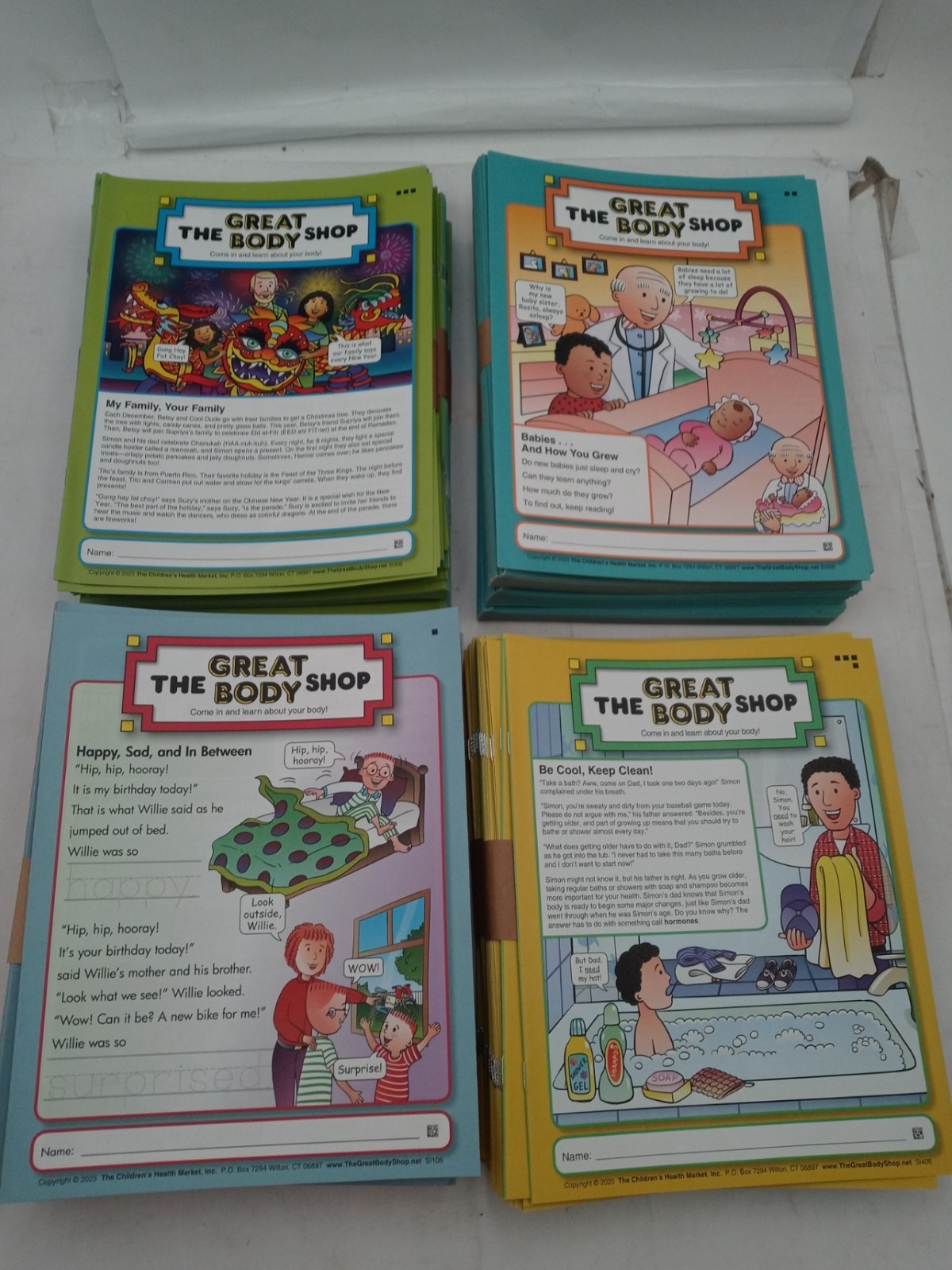 The Great Body Shop Family Bulletin, 4 different bulletins approx 90 copies each