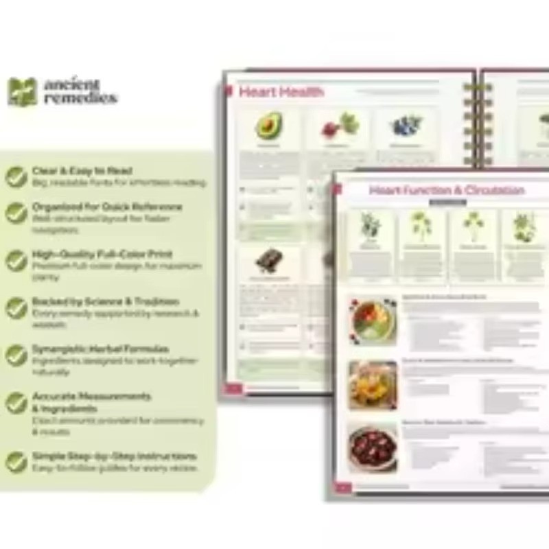 The Natural Healing Handbook, Spiral-Bound Guide For Herbal Remedies And Natural