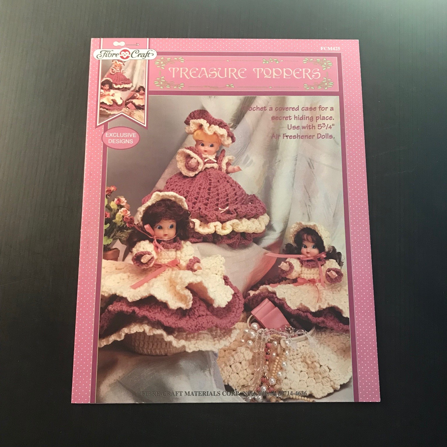 Treasure Toppers Crochet Pattern Air Freshener Doll Dress FCM425 1995