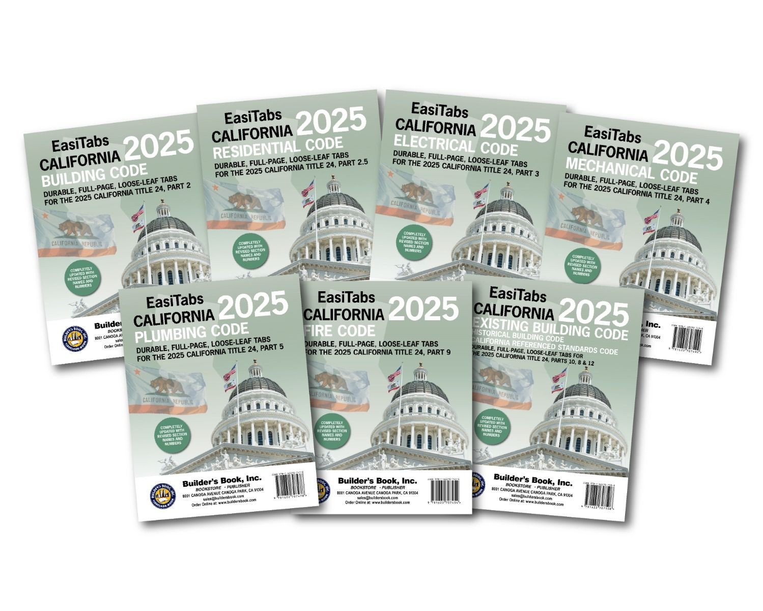 INDEX TABS ONLY! 2025 California Title 24 Code – 7 EasiTabs Combo