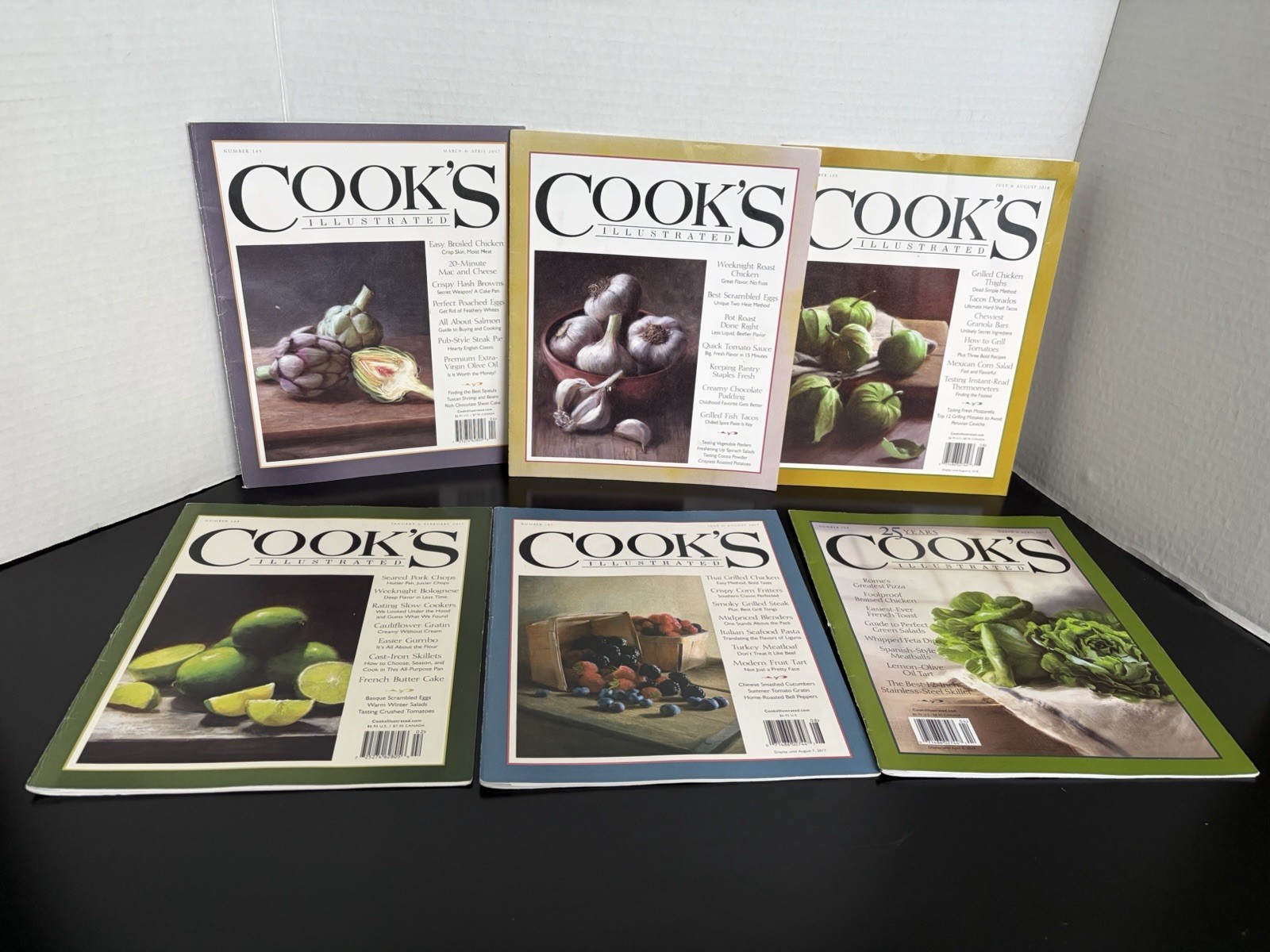 Lot of 6 Cook’s Illustrated Magazine Issues. Late 2010s