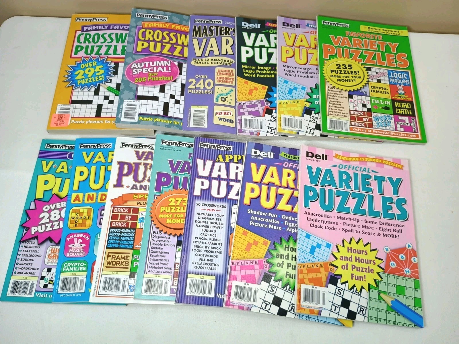 Lot of 13 Penny Press Variety Puzzles Book Issues and Crosswords 2019-2025