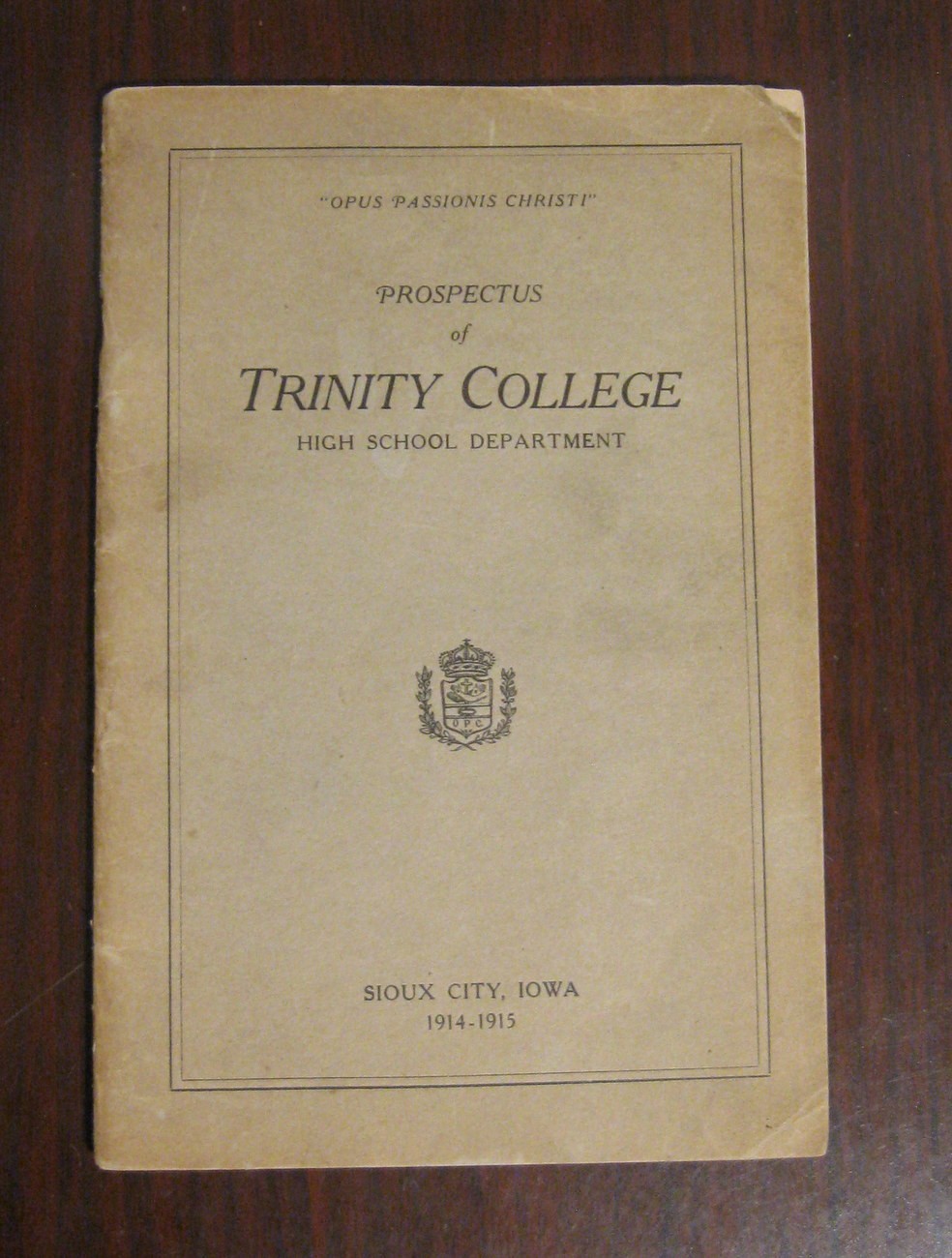 1914-1915 Prospectus Trinity College Sioux City Iowa Roman Catholic School Book