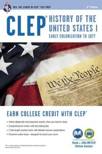 CLEPÂ® History of the U.S. I Book + Online (CLEP Test Preparation) – GOOD