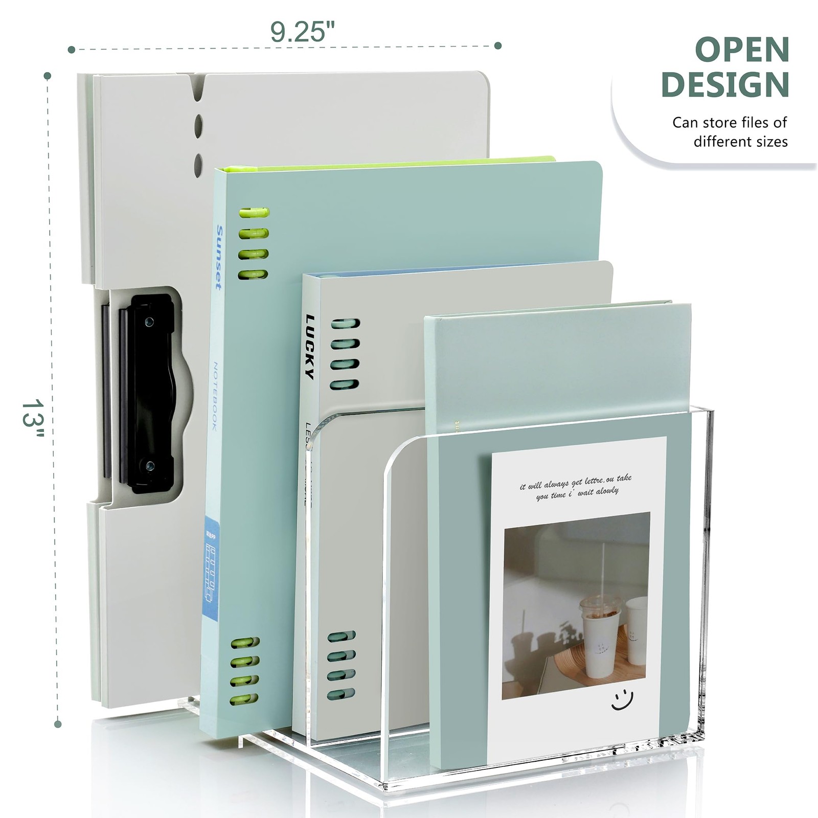 SANRUI Acrylic Magazine Holder Desk 7.2 x 8.46 x 6.5 inches, Transparent