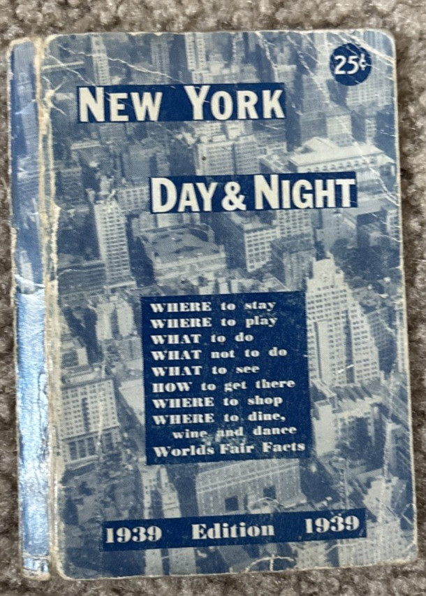 1939 NEW YORK CITY DAY & NIGHT GUIDE FOLDING MAP