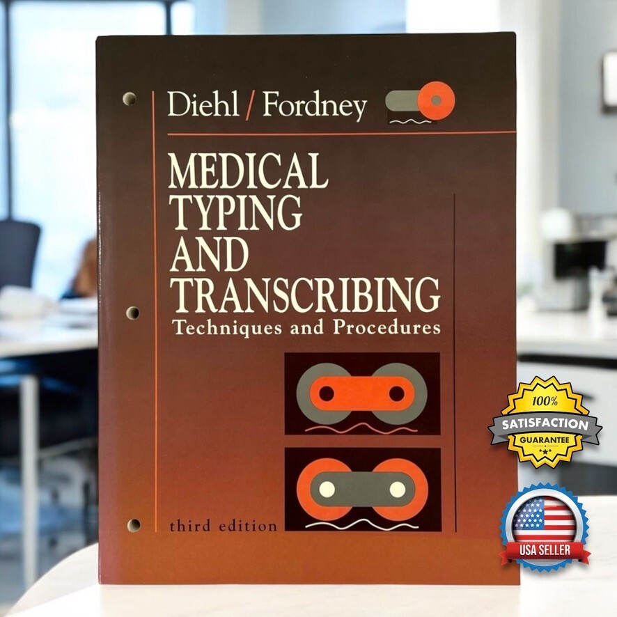 Vintage Medical Typing and Transcribing Techniques Textbook 3rd Ed (1991) VG