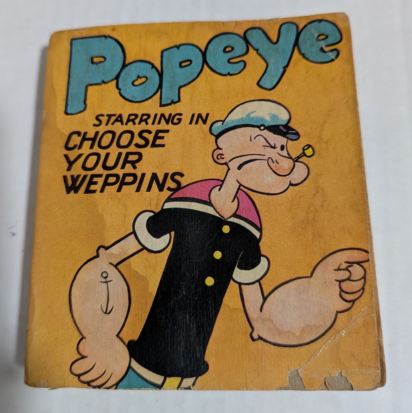 1936 Popeye starring in “CHOOSE YOUR WEPPINS” Hard To Find Rare Soft Cover #1593
