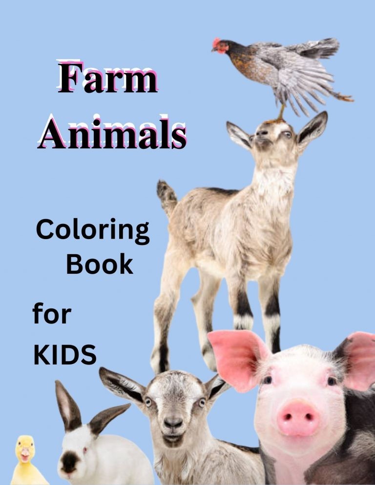 Farm Animals for Kids Coloring Book: Family Pets 108 Pages 8.5 x 11 for All Ages