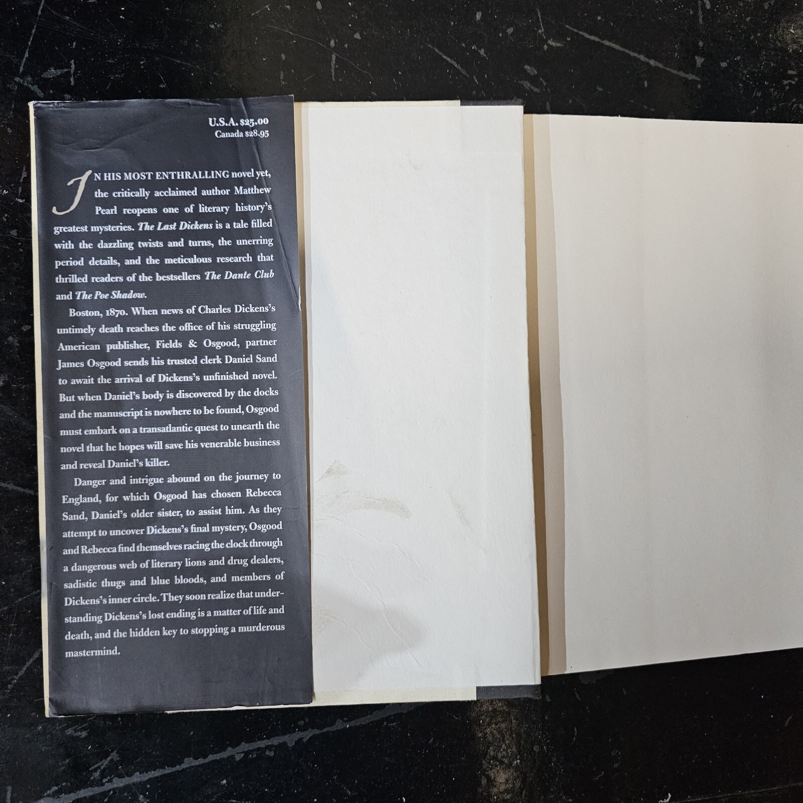 The Last Dickens Matthew Pearl Signed 1st Edition/Printing Hardcover Dust Jacket