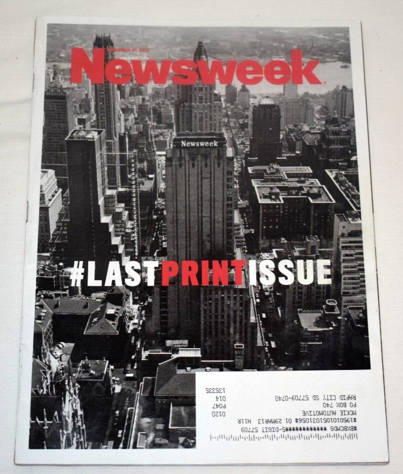 Newsweek Magazine December 31 2012 Last Print Issue