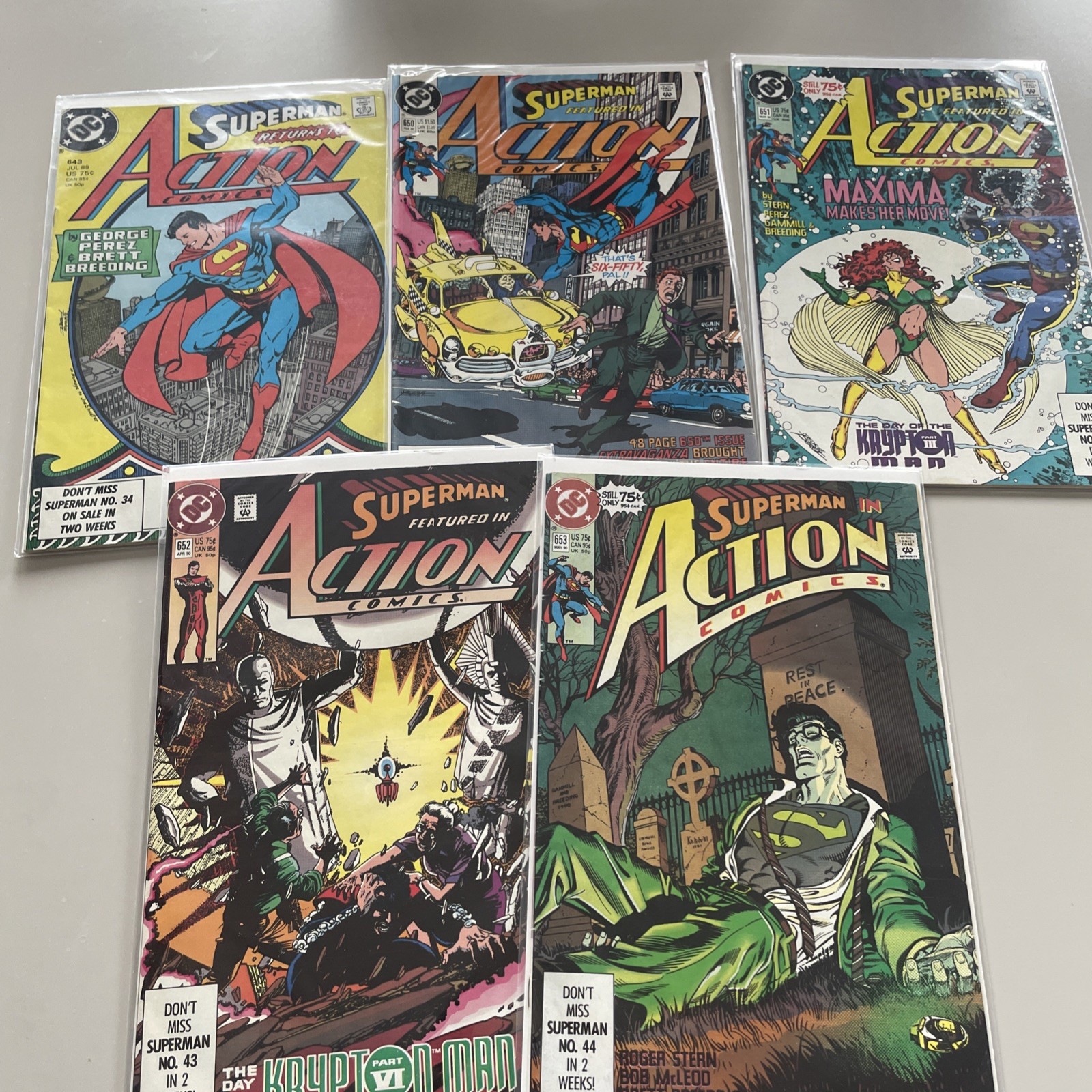 Superman In Action Comics No’s 643/650/651/652/653 Great 5 Comic Bundle Deal