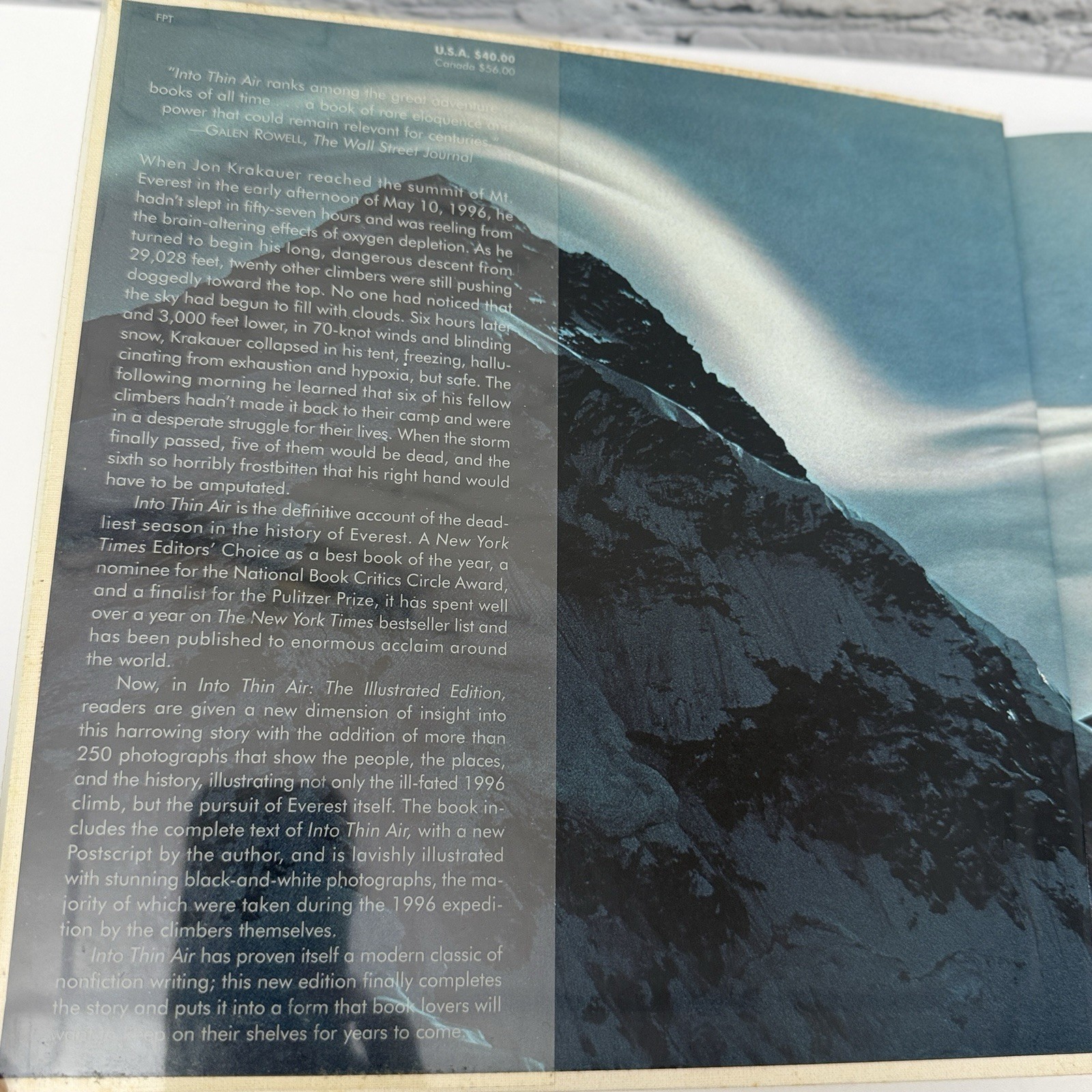 Into Thin Air Illustrated Edition SIGNED 1998 Edition John Krakauer Hardcover