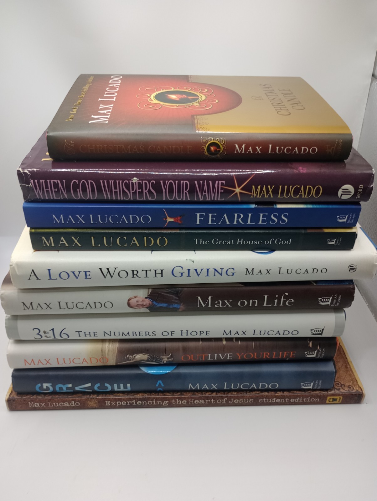Max Lucado 10 Book Lot Christian Inspirational Faith Devotional Hardcover