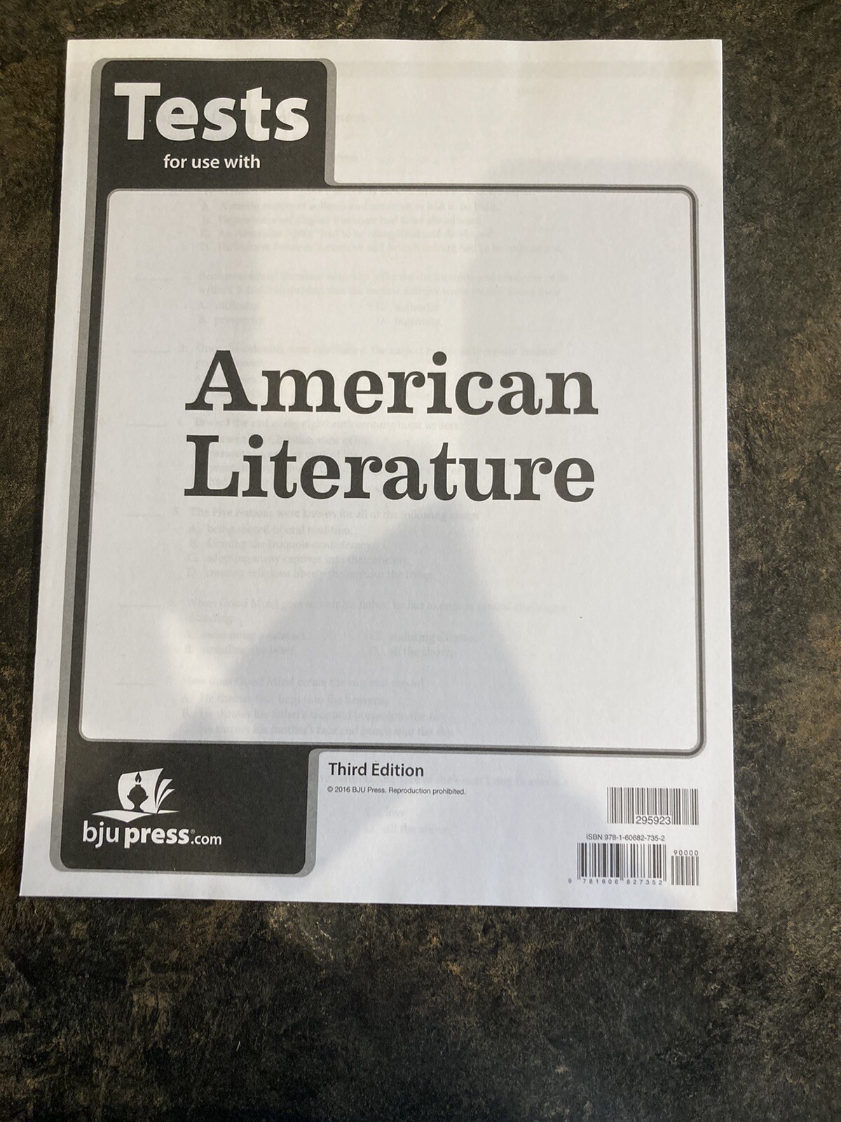 BJU Press, American Literature Tests, Third Edition for 11th Grade 