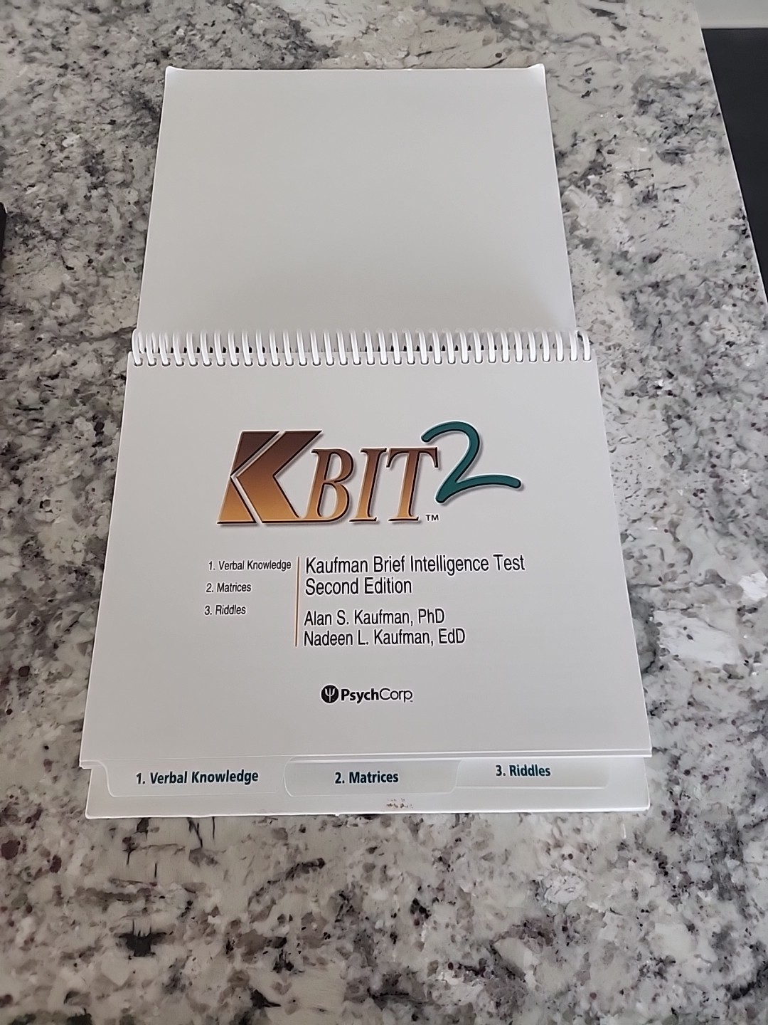 KBIT-2 Kaufman Brief Intelligence Test 2nd Testing Easel & Scoring Manual