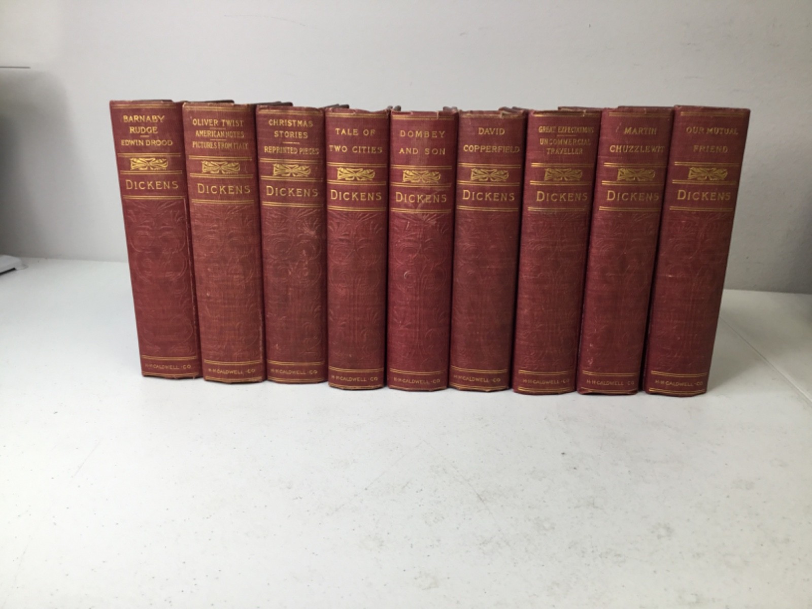 Charles Dickens 9 Volume Lot. HC, Illustrated, H M Caldwell Co Publishers