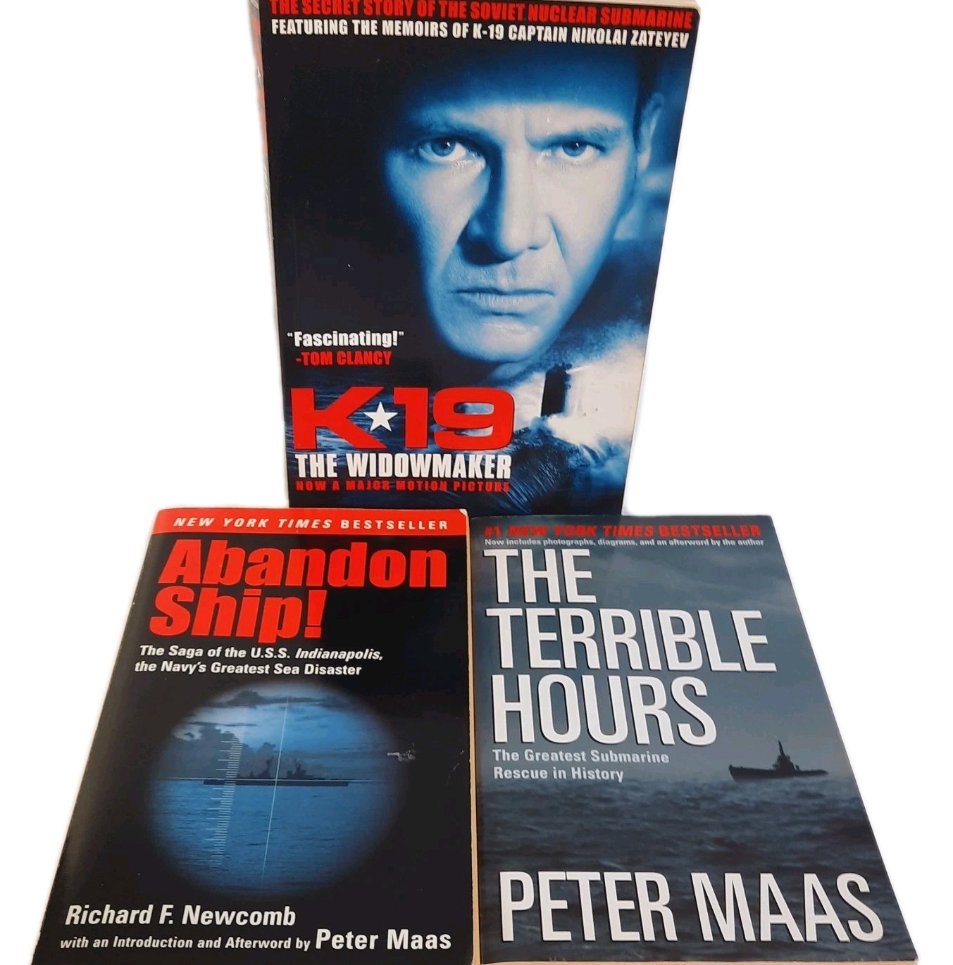 Maritime Naval Disaster Lot of 3 Books Squalus Indianapolis K-19 Submarine WWII