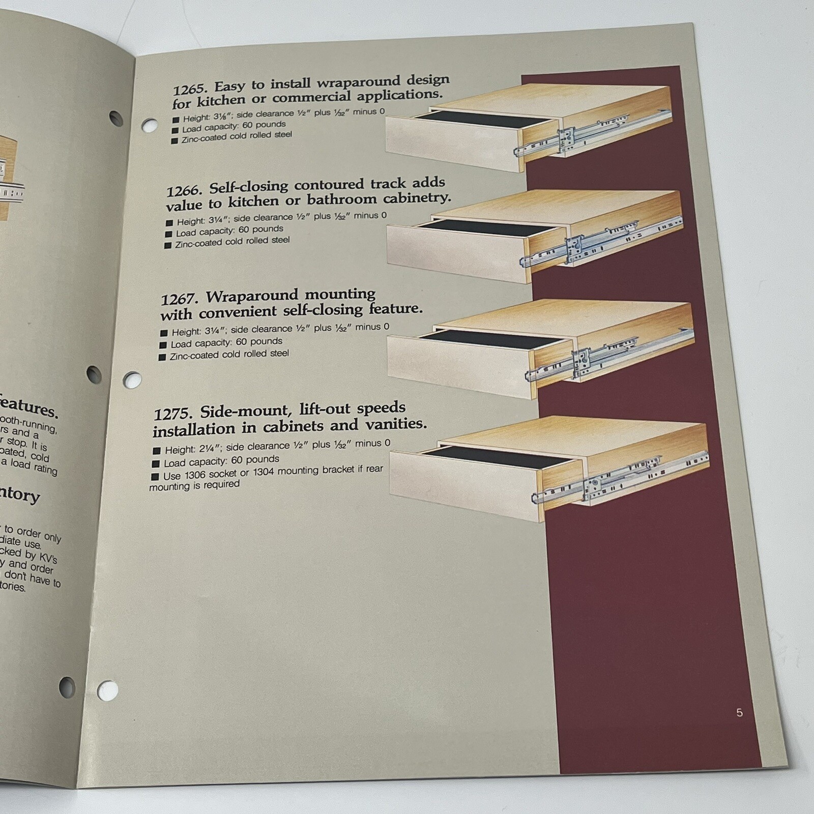 80’s Knape & Vogt Cabinetmakers Guide Drawer Slides Accessories Brochure Catalog