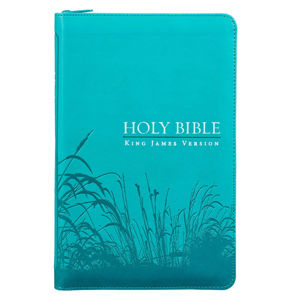 Turquoise Faux Leather KJV Deluxe Gift Bible with Thumb Index and Zipper Closure