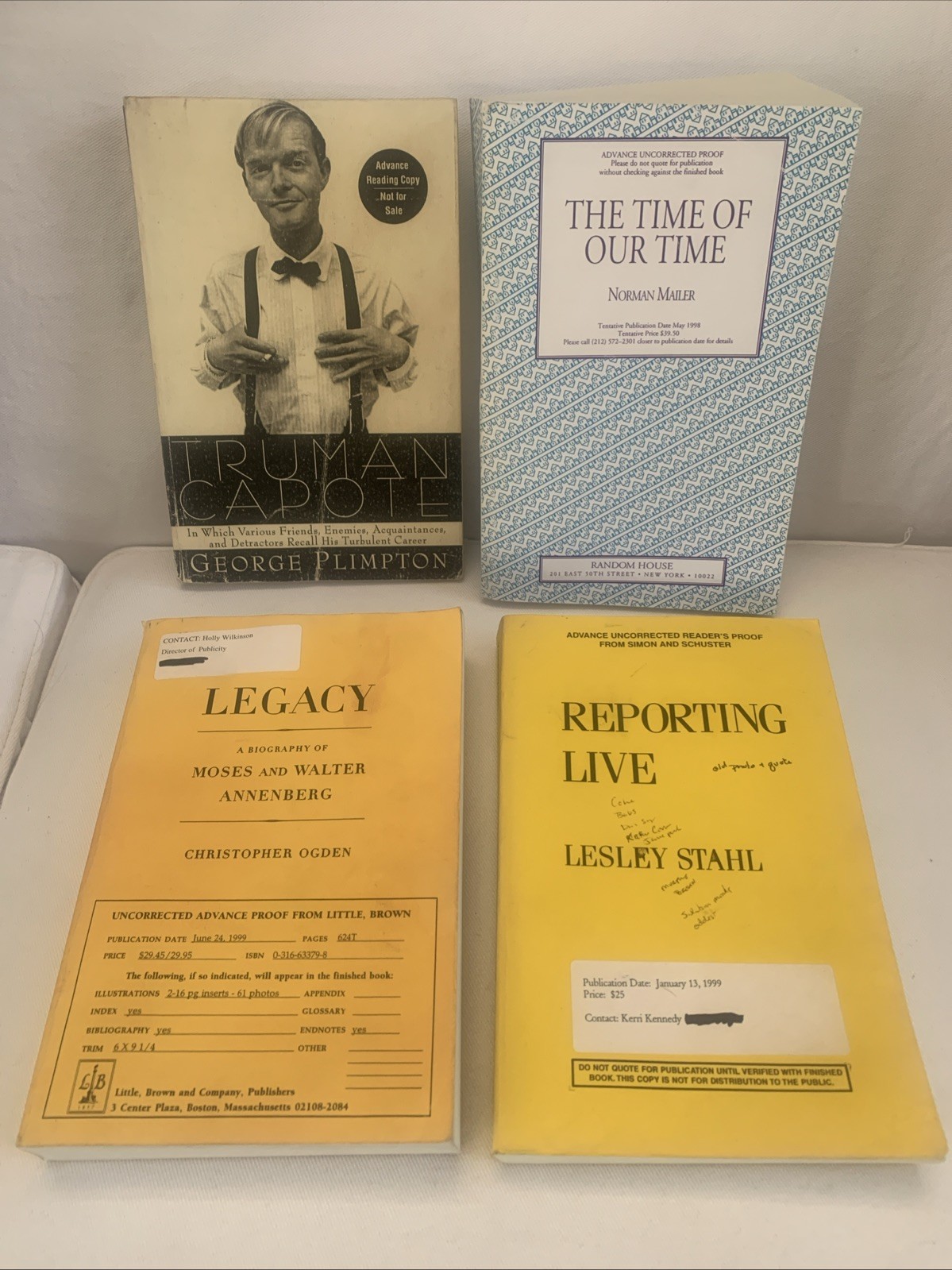 Lot of 4 Advanced Uncorrected Proofs Various Authors.