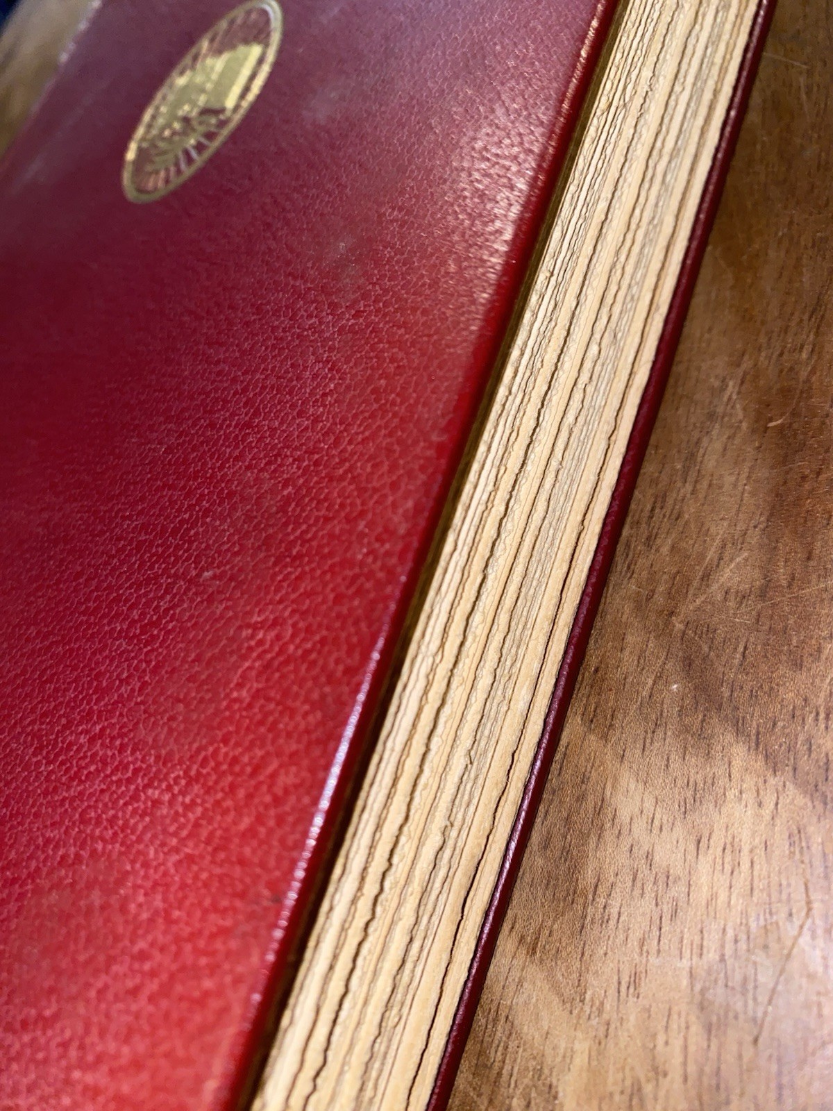 Vintage Oscar Wilde Collected Works Red Leather Library Edition Book HC