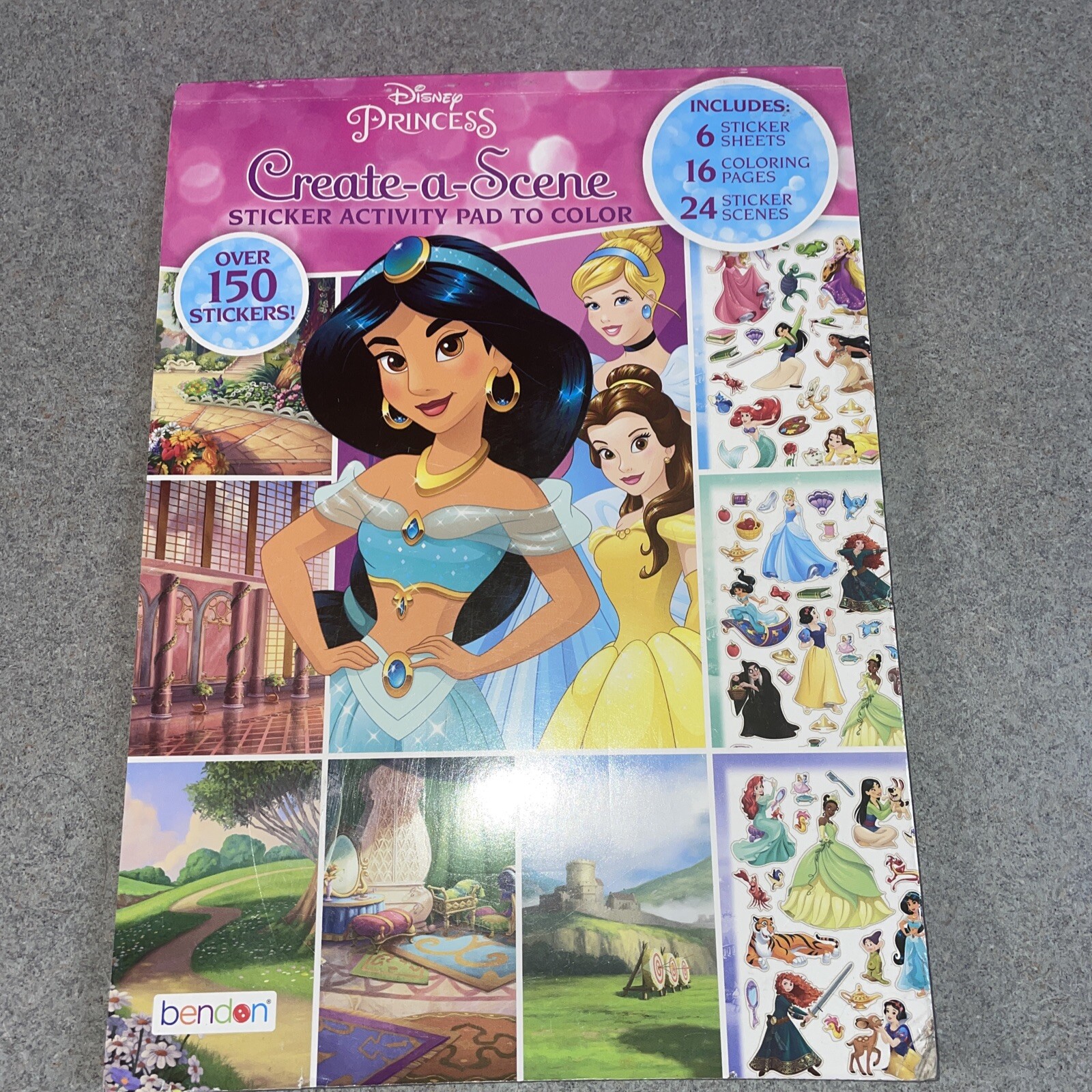 Disney Princess Create a Scene Sticker activity Pad to Color – 6 sticker sheets.