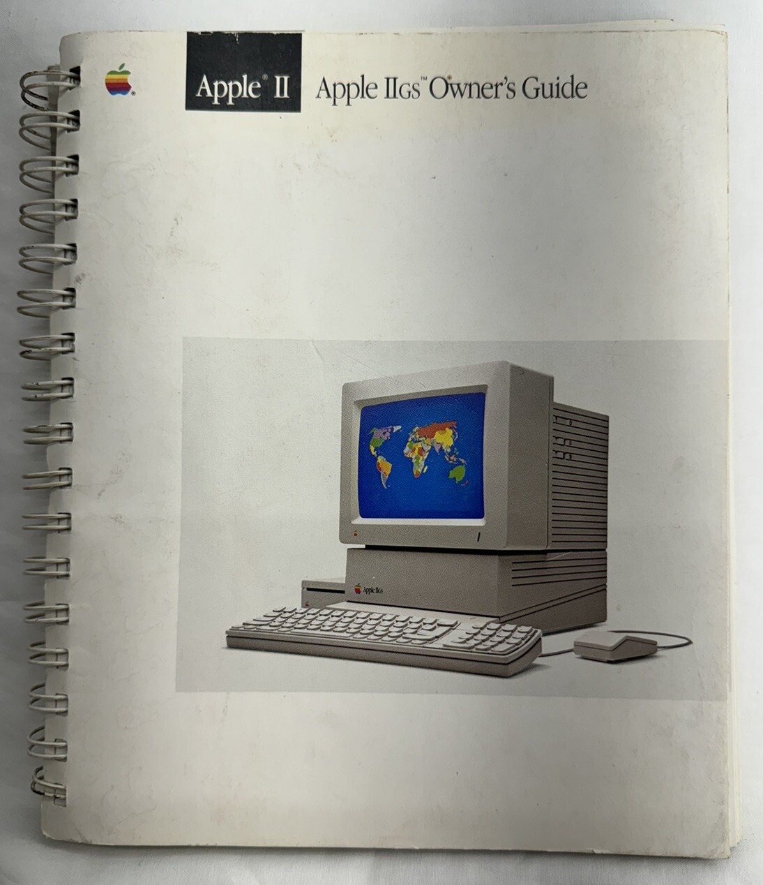Apple 2 IIGS Owners Guide 030-1292-B 1986 80s Mac Computer Vintage Spiral Bound
