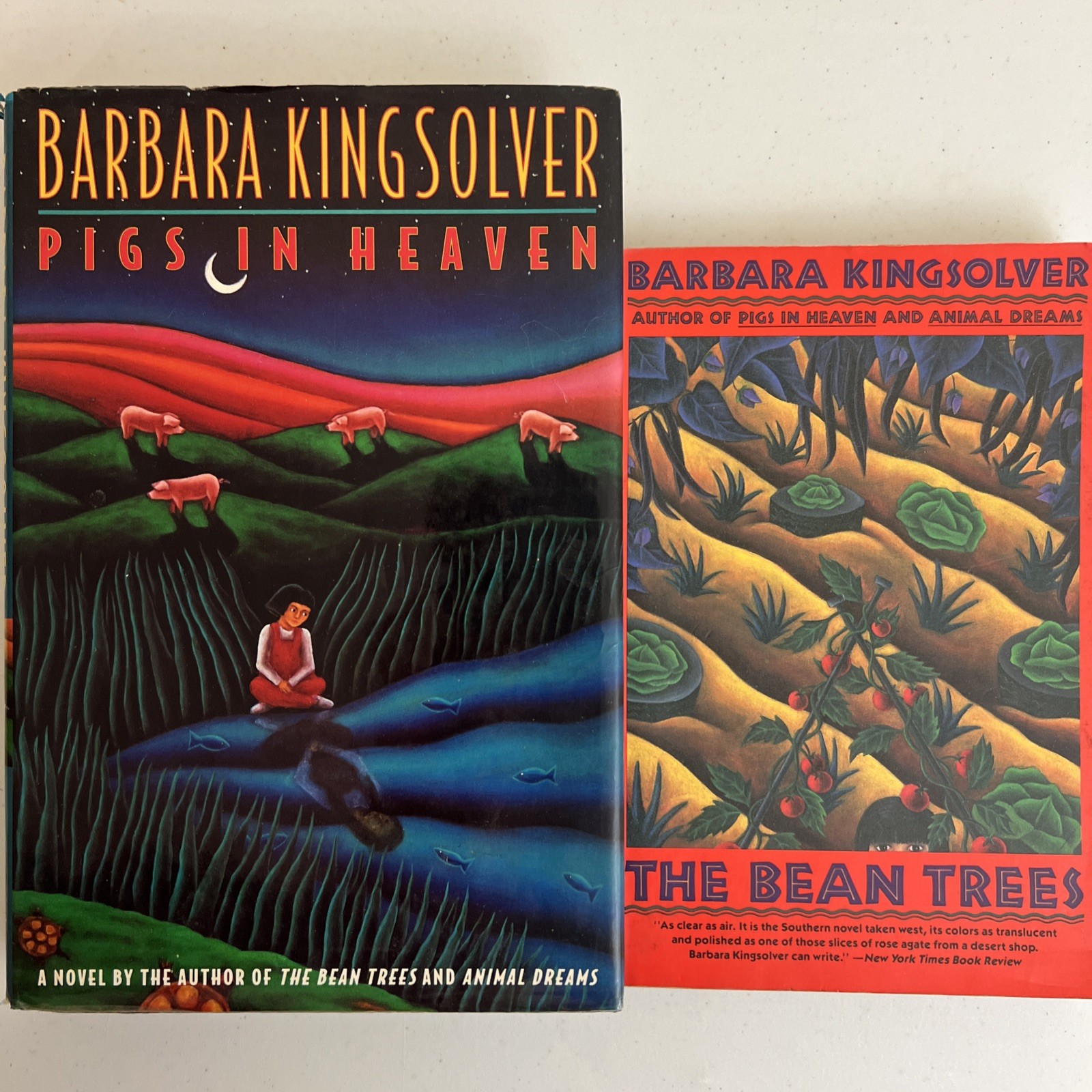 Barbara Kingsolver Lot 2 – Pigs in Heaven 1st Ed HC + The Bean Trees PB