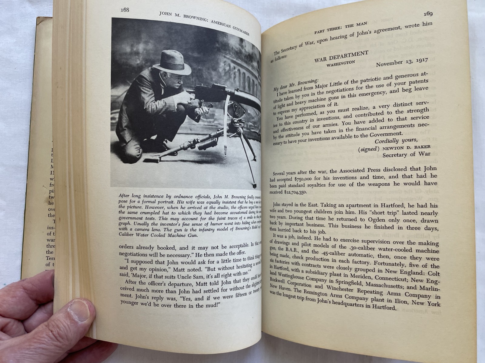 American Gunmaker John M. Browning – HCwDJ – 1964 Gold Seal 1st Ed – Firearms