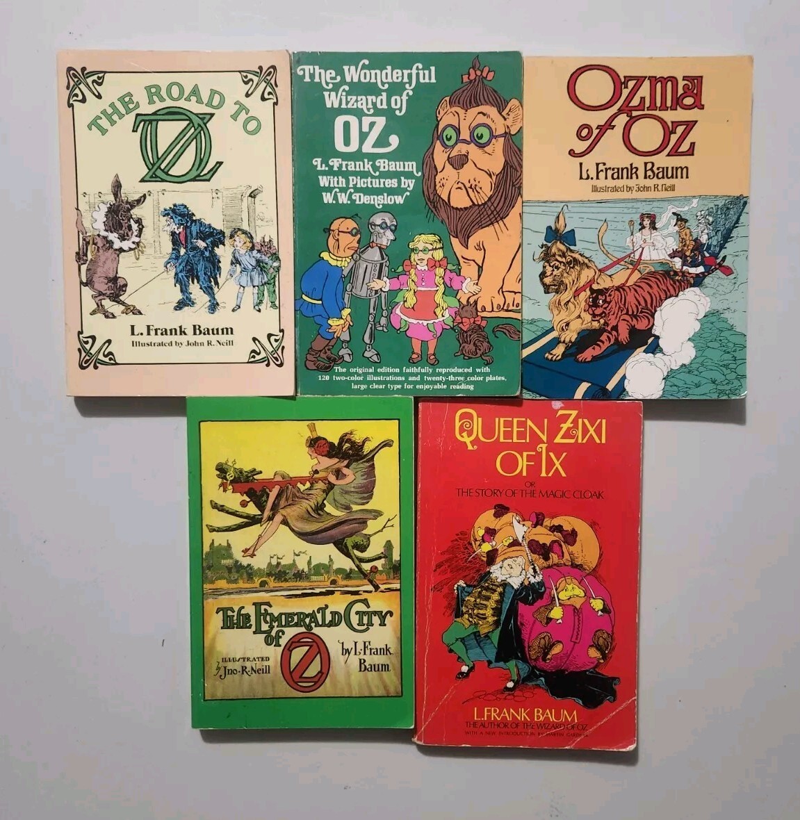 Lot Of 5 Oz Books By L Frank Baum / Vintage Paperback books