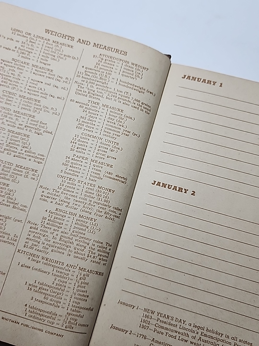Witman Publishing 1940s Everyday Diary Journal Unused Book RARE Brown Vtg