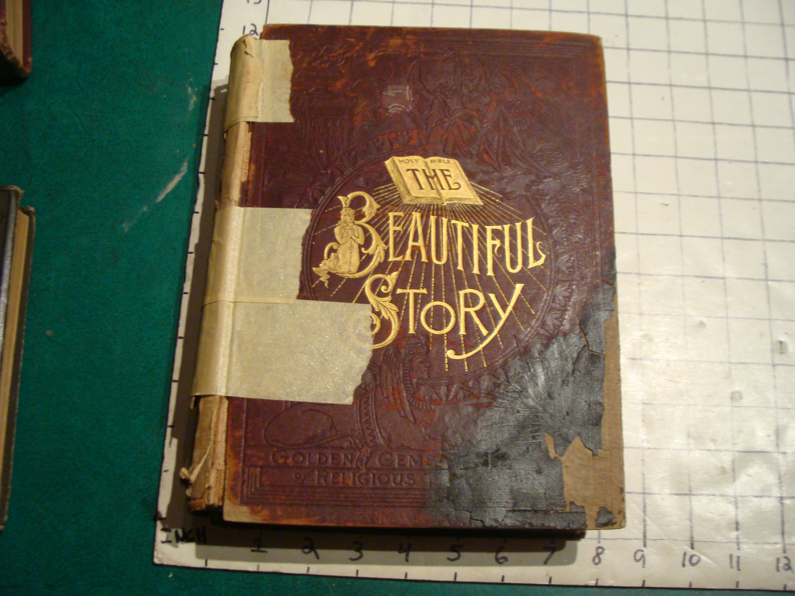 vintage book: THE BEAUTIFUL STORY by J W Buel 1888 544pages, neat w bad spine