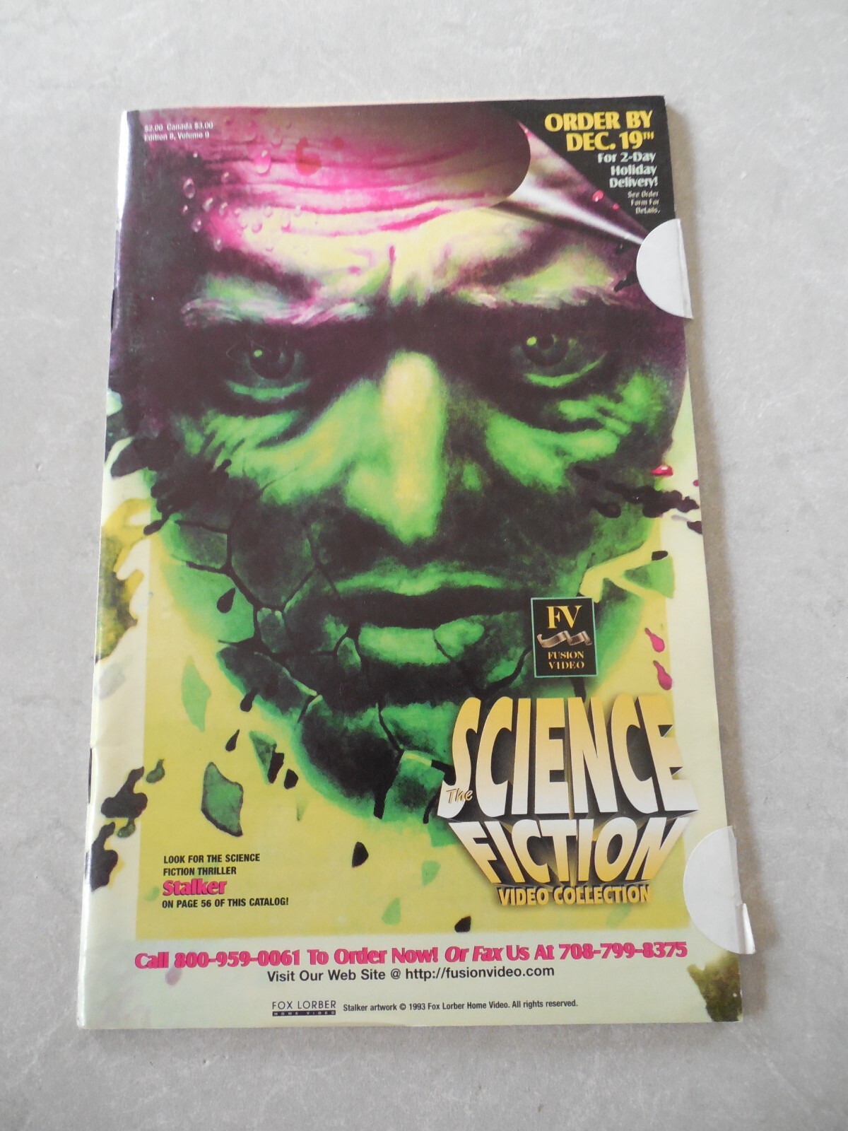 Vintage THE SCIENCE FICTION VIDEO COLLECTION Catalog, 1993, STALKER COVER!