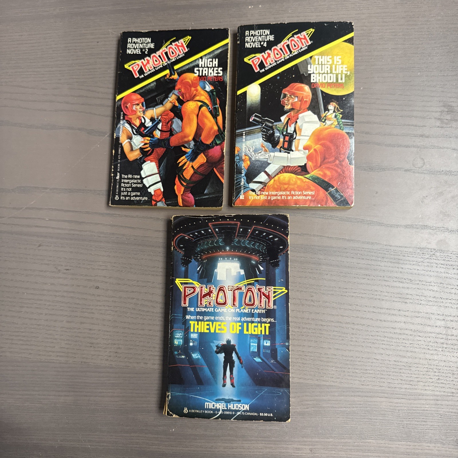 Photon Adventure Novels 3 PB Lot David Peters and Michale Hudson PB Retro 80s