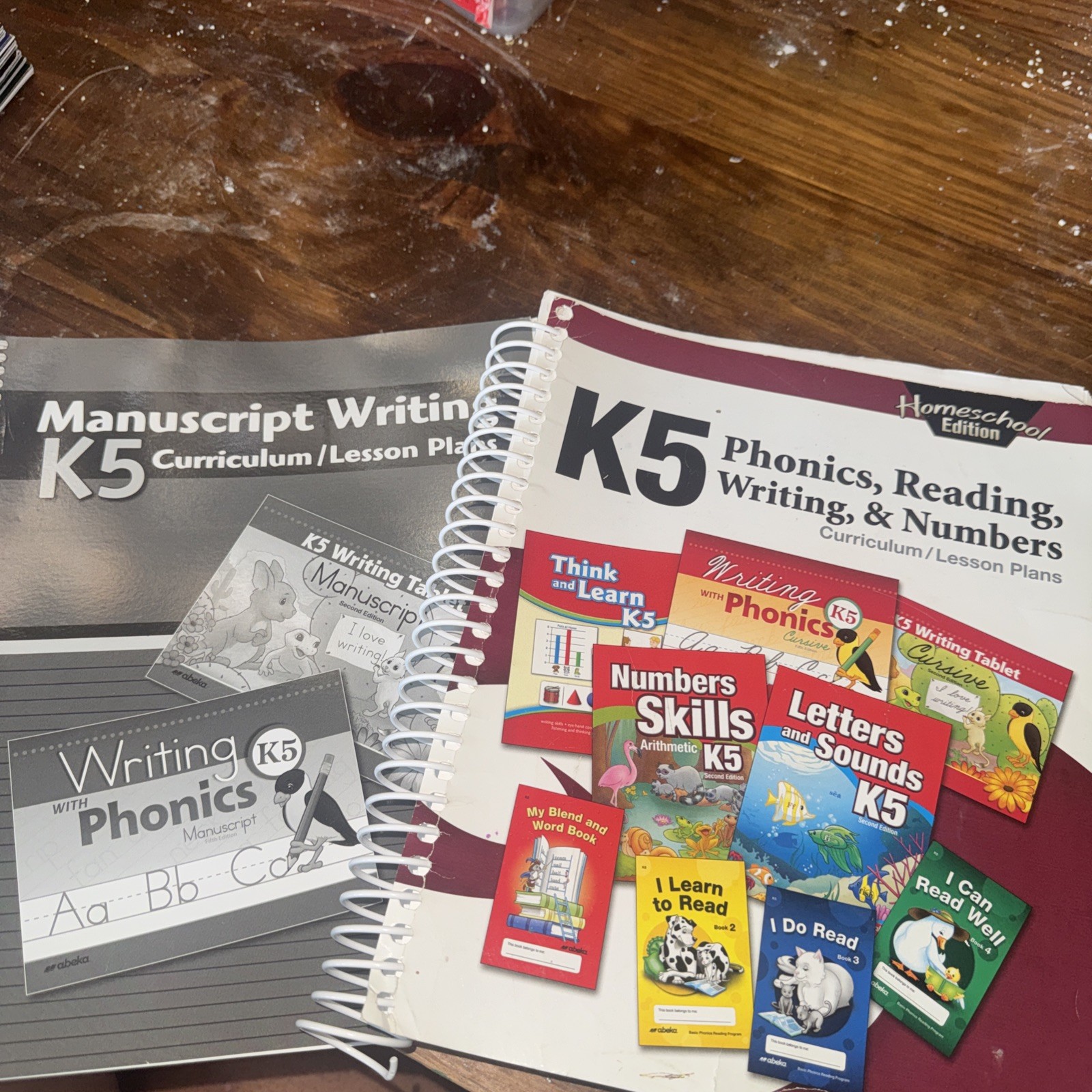 Abeka K5 Phonics, Reading, Writing and Numbers Lesson Plans with Manuscript