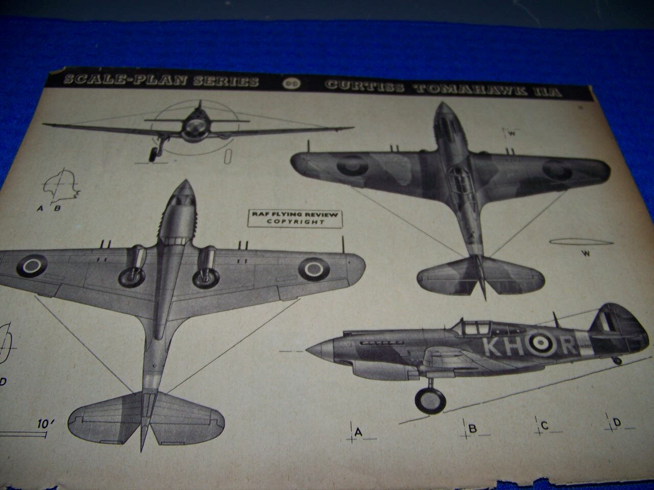 CURTISS TOMAHAWK IIA…4-VIEWS/CUTAWAY/CROSS SECTIONS (992DD)