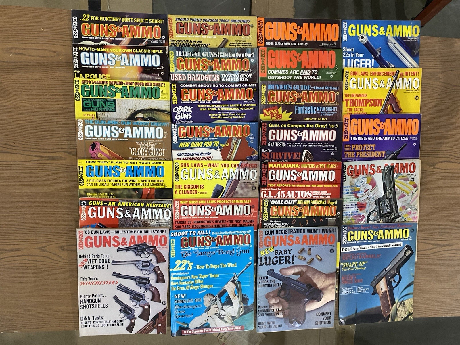 Vintage Lot Of 26 Guns & Ammo Shooting Magazines Rifles Handguns 1968-1971