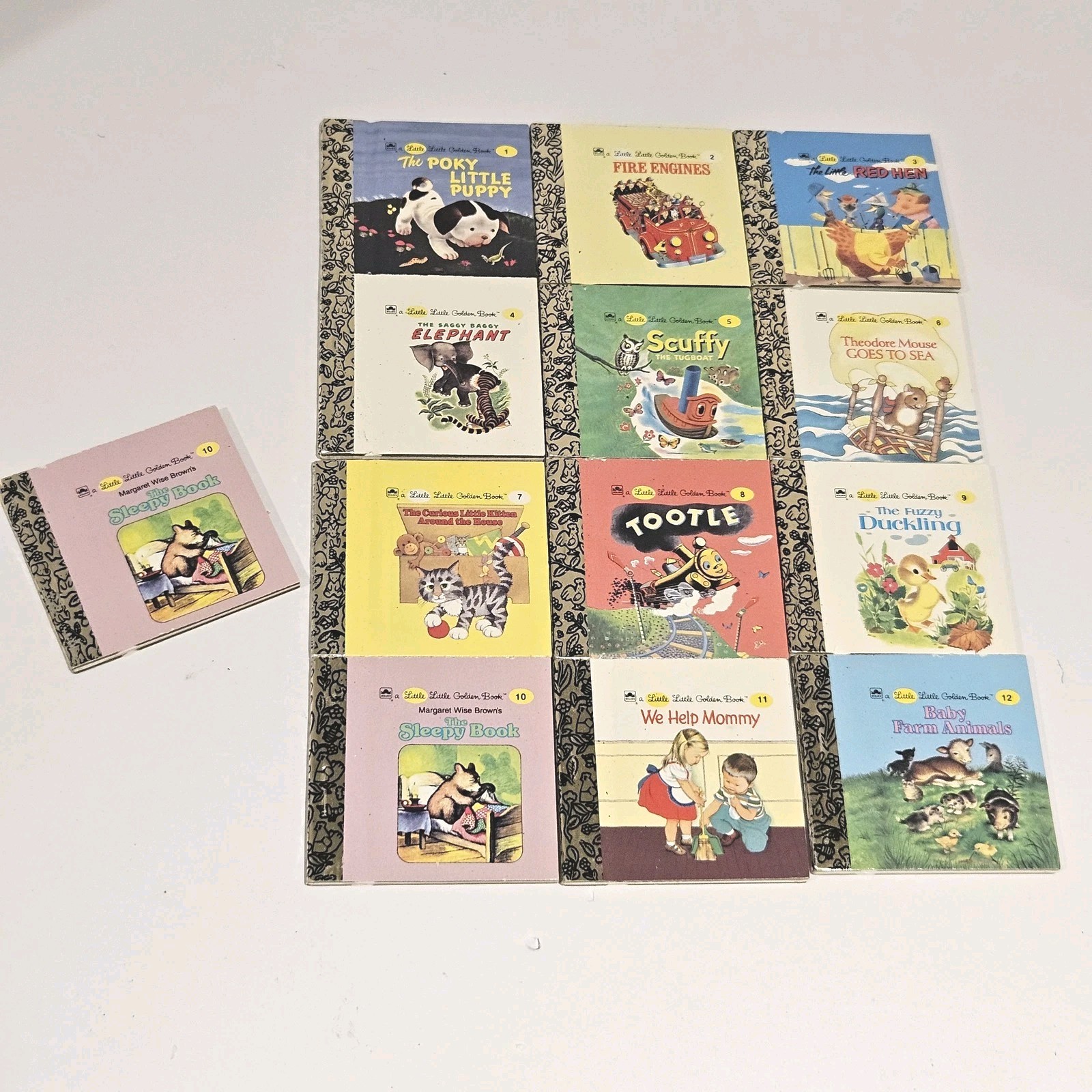 COMPLETE SET Vintage 2.75″ Little Little Golden Books Miniature Mini # 1-12 +1
